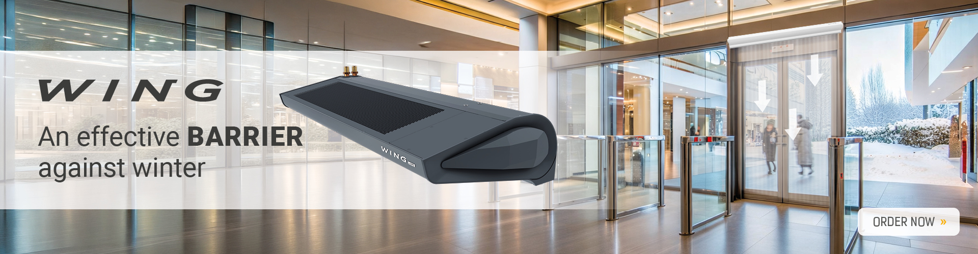 WING air curtain – effective barrier against pollen and insects.