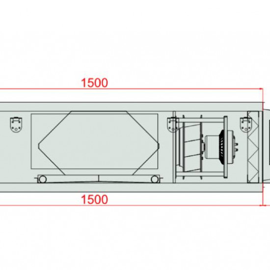 VENTUS Centrala podwieszana nawiewno-wywiewna VVS015s FPVH-FPV, WYDATEK: 1500m³/h, EP: 300Pa