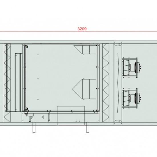 VENTUS Centrala stojąca nawiewno-wywiewna VVS040c FPVH-FPV, WYDATEK: 4400m³/h, EP: 300Pa