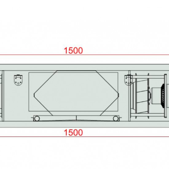 VENTUS Centrala podwieszana nawiewno-wywiewna VVS015s FPVH-FPV, WYDATEK: 1500m³/h, EP: 300Pa