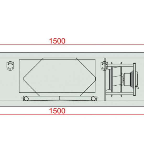 VENTUS Supply and exhaust ceiling suspended unit VVS010s FPVH-FPV, Airflow: 1100m³/h, EP: 300Pa