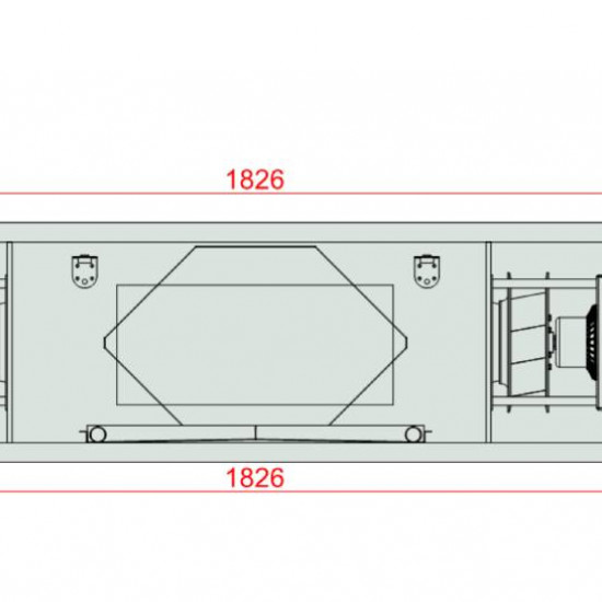 VENTUS Centrala podwieszana nawiewno-wywiewna VVS030s FPVH-FPV, WYDATEK: 3300m³/h, EP: 300Pa