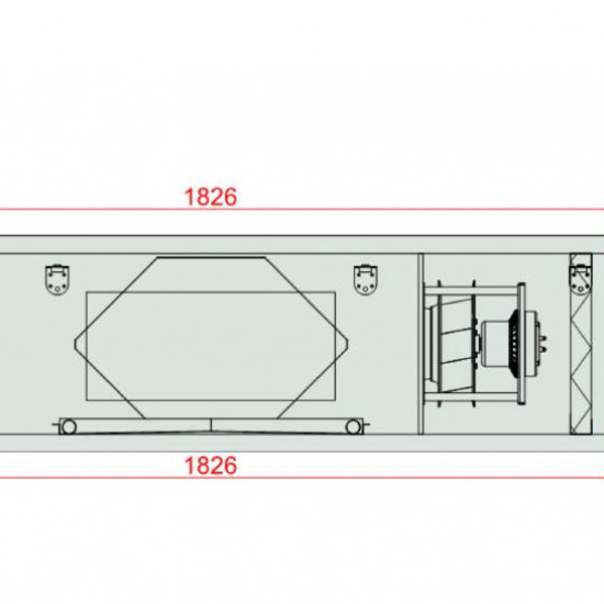 VENTUS Centrala podwieszana nawiewno-wywiewna VVS020s FPVHC-FPV, WYDATEK: 2200m³/h, EP: 300Pa