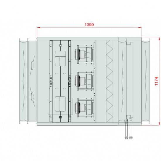 VENTUS Centrala stojąca nawiewno-wywiewna VVS040c FRVH-FVR, WYDATEK: 4000m³/h, EP: 300Pa