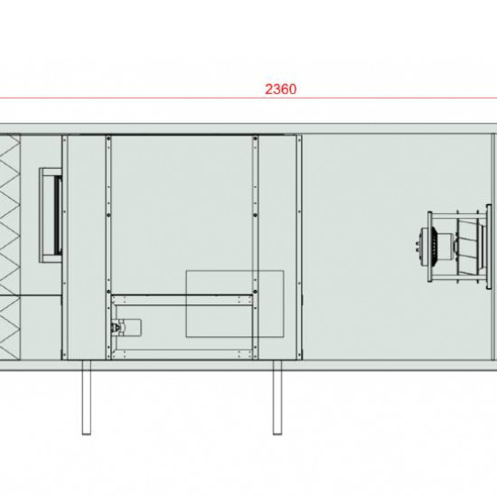 VENTUS Centrala stojąca nawiewno-wywiewna VVS021c FPVH-FVP, WYDATEK: 2310m³/h, EP: 300Pa