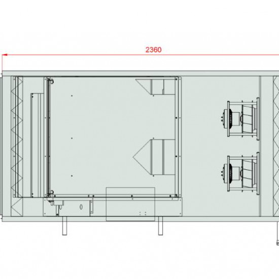 VENTUS Centrala stojąca nawiewno-wywiewna VVS040c FPVH-FVP, WYDATEK: 4400m³/h, EP: 300Pa