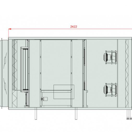 VENTUS Centrala stojąca nawiewno-wywiewna VVS055c FPVH-FVP, WYDATEK: 6000m³/h, EP: 300Pa