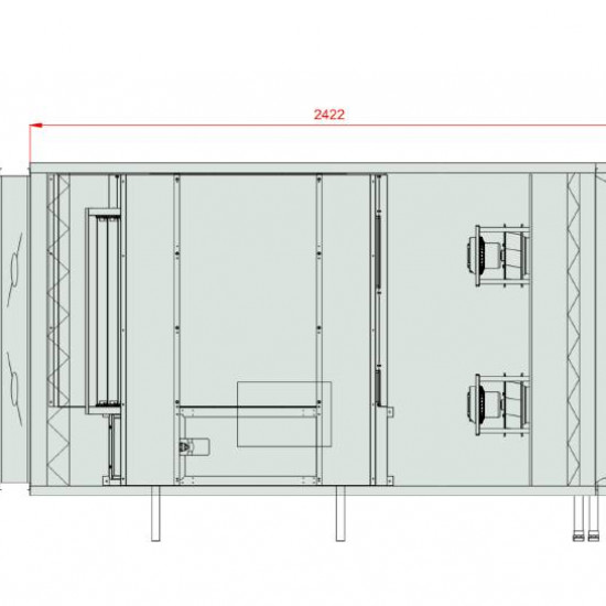 VENTUS Centrala stojąca nawiewno-wywiewna VVS055c FPVH-FVP, WYDATEK: 6000m³/h, EP: 300Pa