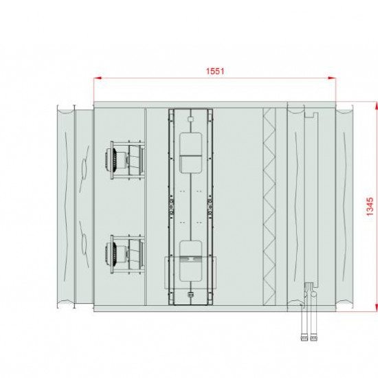 VENTUS Centrala stojąca nawiewno-wywiewna VVS055c FRVH-FRV, WYDATEK: 5700m³/h, EP: 300Pa