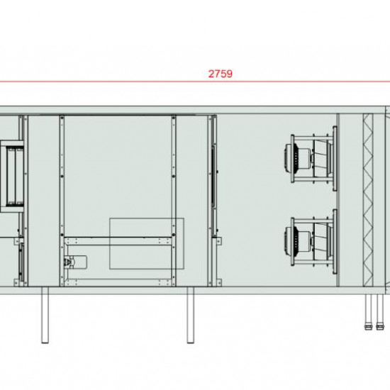 VENTUS Centrala stojąca nawiewno-wywiewna VVS030c FPVHC-FVP, WYDATEK: 3300m³/h, EP: 300Pa