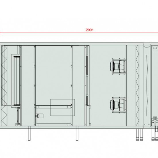 VENTUS Centrala stojąca nawiewno-wywiewna VVS055c FPVHC-FVP, WYDATEK: 6000m³/h, EP: 300Pa