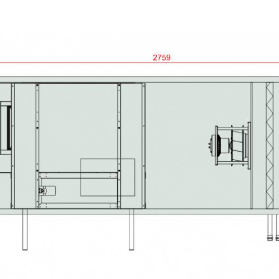 VENTUS Centrala stojąca nawiewno-wywiewna VVS021c FPVHC-FVP, WYDATEK: 2310m³/h, EP: 300Pa
