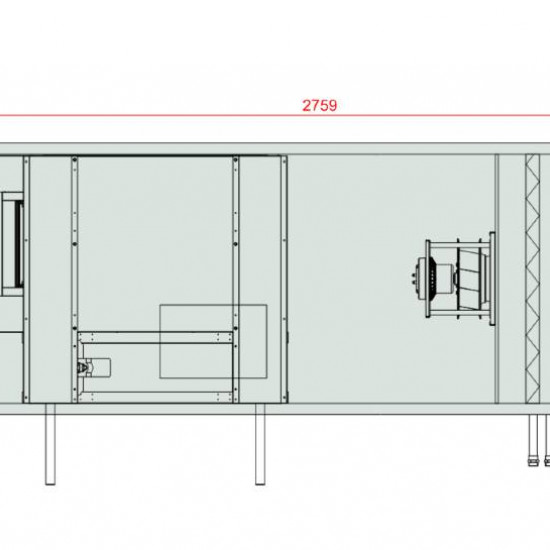VENTUS Centrala stojąca nawiewno-wywiewna VVS021c FPVHC-FVP, WYDATEK: 2310m³/h, EP: 300Pa