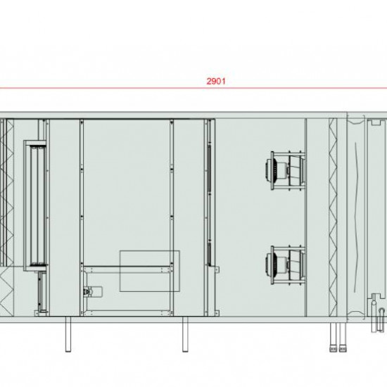 VENTUS Centrala stojąca nawiewno-wywiewna VVS055c FPVHC-FVP, WYDATEK: 6000m³/h, EP: 300Pa