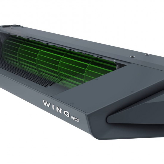 Kurtyna powietrzna WING E150 EC z grzałkami elektrycznymi DARK (RAL7016)